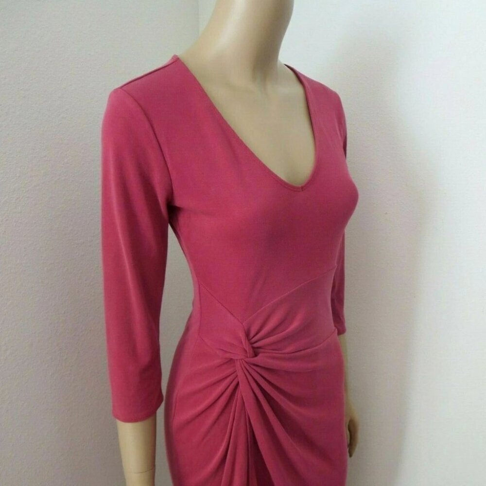 NWT Abercrombie Womens Knot Front T-Shirt Tee Dress Size XS S M Red 3/4 Sleeve - Picture 5 of 6